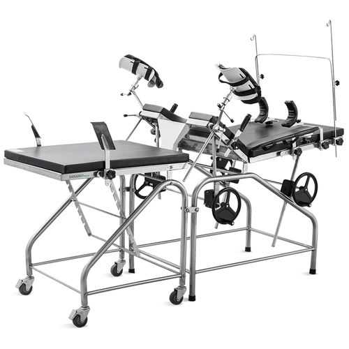 Гинекологический диагностический стол - A046 - Jiangsu Saikang Medical Equipment - ручной / с фиксированной высотой / на роликах