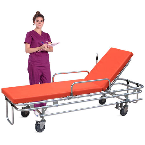 Транспортная тележка-каталка - SKB039(A) - Jiangsu Saikang Medical Equipment - для неотложной помощи / ручная / с регулируемой спинкой