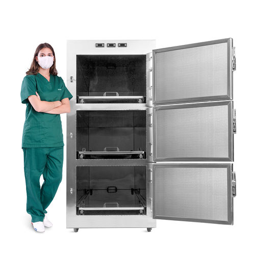 Ячейка для трупа 3 тела - SKB-7A003 - Jiangsu Saikang Medical Equipment - для носилок для трупов / с фронтальной загрузкой / для временного хранения
