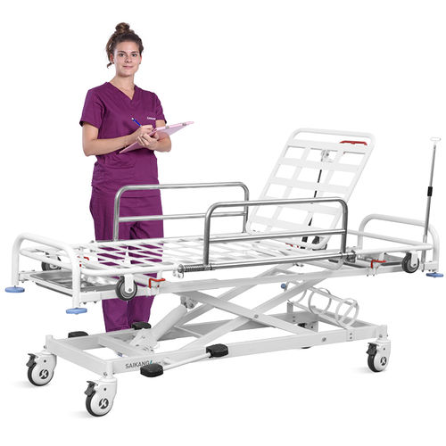 Транспортная тележка-каталка - SKB041-3S - Jiangsu Saikang Medical Equipment - гидравлическая / с регулируемой высотой / с регулируемой спинкой