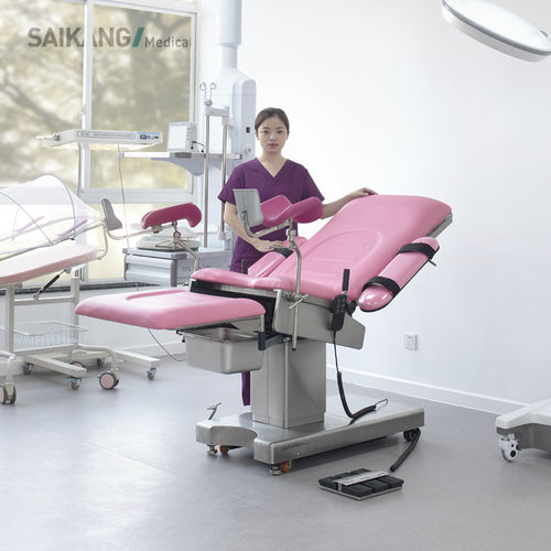 Гинекологический диагностический стол - A99-5 - Jiangsu Saikang Medical Equipment - электрический / с регулируемой высотой / с регулируемой спинкой