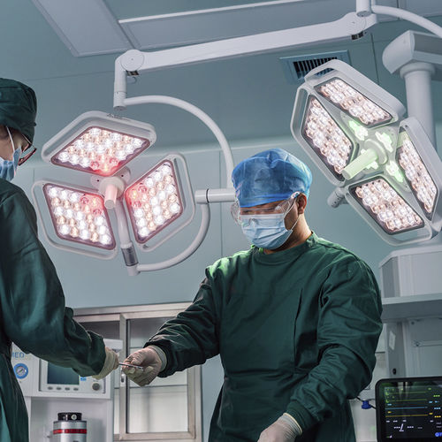 Потолочный хирургический светильник - SK-LLD0404D - Jiangsu Saikang Medical Equipment - светодиодный / галогенный / для стоматологии