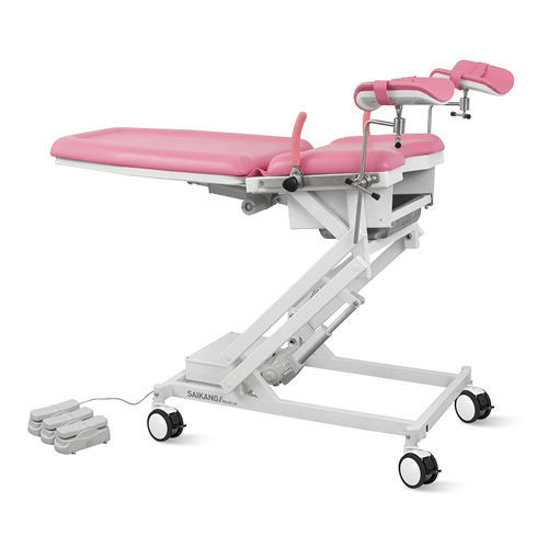 Гинекологический диагностический стол - A99-8 - Jiangsu Saikang Medical Equipment - электрический / с регулируемой спинкой / с регулируемой высотой