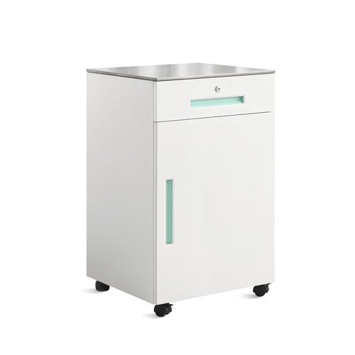 Прикроватный столик на роликах - SKS036 - Jiangsu Saikang Medical Equipment - с накроватным столиком / с выдвижными ящиками
