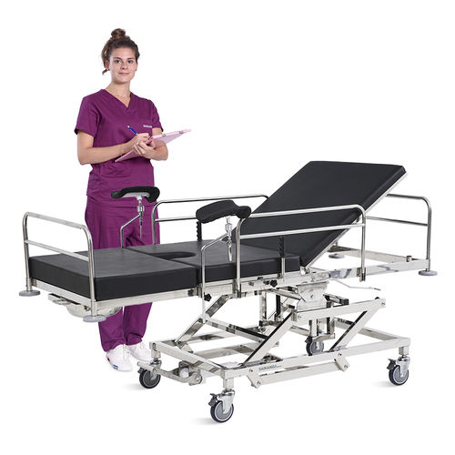 Гинекологический диагностический стол - A98-6 - Jiangsu Saikang Medical Equipment - гидравлический / с регулируемой высотой / с регулируемой спинкой