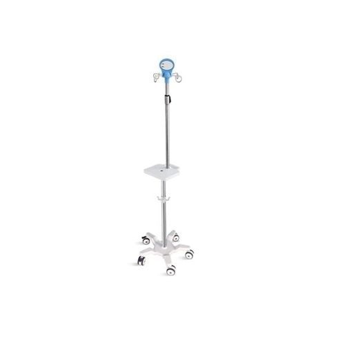 Стойка для сыворотки на роликах - SKHO41(16) - Jiangsu Saikang Medical Equipment - 4 крюка / с перфузионным насосом / для шприцевых насосов