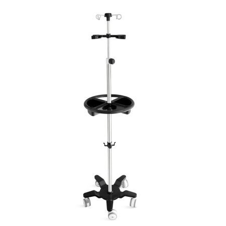 Стойка для сыворотки на роликах - SKH041(15) - Jiangsu Saikang Medical Equipment - 4 крюка / из нержавеющей стали / с регулируемой высотой
