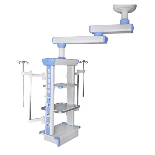 Потолочный медицинская консоль - YF-EP-02D - Jiangsu Yongfa Medical Equipment Technology - для интенсивной терапии / фиксированный / 2 штатива