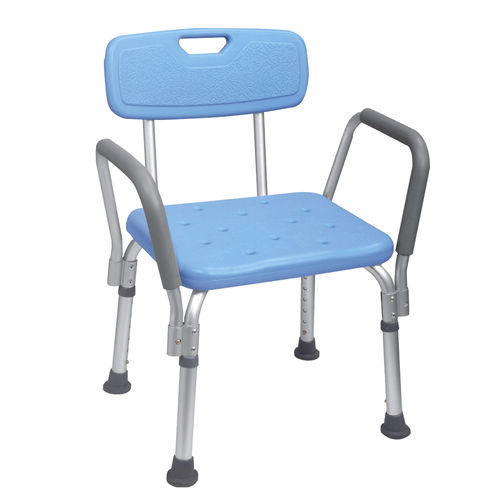 Стул для душа с подлокотниками - YF-BA01 - Jiangsu Yongfa Medical Equipment Technology - со спинкой / с регулируемой высотой