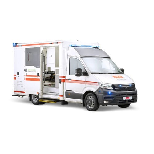 Электрическая машина скорой помощи - WAS 500 E - WAS - Wietmarscher Ambulanz- und Sonderfahrzeug - спасательная / с отсеком / 4x4