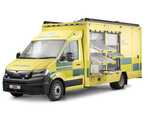 Машина скорой помощи с отсеком - WAS 900 - WAS - Wietmarscher Ambulanz- und Sonderfahrzeug - с кислородной терапией / автоматическая