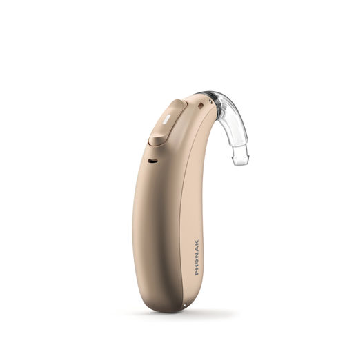 Слуховой аппарат BTE - Naída L-PR - Phonak - с Bluetooth® / перезаряжаемый / бежевый