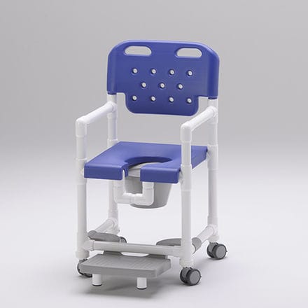 Стул для душа с подлокотниками - SCC 200 BS FT - RCN Medizin - на колесиках / с отверстием для туалета / с ведром