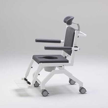 Стул для душа с высокой спинкой - SCC 250 Comfort M - RCN Medizin - с подлокотниками / на колесиках / с опорой для ступней