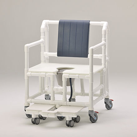 Стул для душа с подлокотниками - SCC 250 XXXL DSP 300 MFTOS PR STE - RCN Medizin - на колесиках / с выдвижной подставкой для ног / с отверстием для туалета