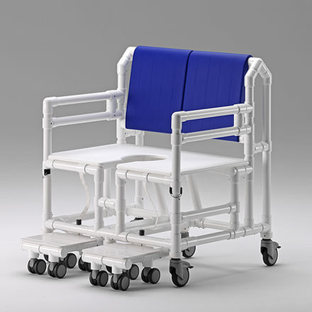 Стул для душа с подлокотниками - SCC 250 XXXL DSP 400 2ASAOS 2MFTOS 2PR STE - RCN Medizin - на колесиках / со спинкой / бариатрический
