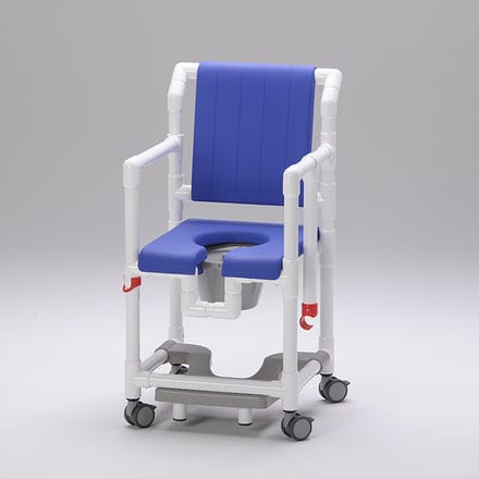 Стул для душа с подлокотниками - SCC 250 PPG SB - RCN Medizin - на колесиках / с выдвижной подставкой для ног / с отверстием для туалета