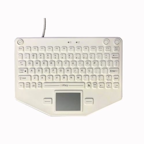 Медицинская клавиатура с сенсорной панелью - SL-80-TP-USB-WHT - IKEY - из силикона / из силиконового каучука / USB