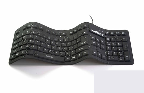 Медицинская клавиатура из силикона - KBWKFC106-BK - WETKEYS - гибкая / водостойкая / герметичная