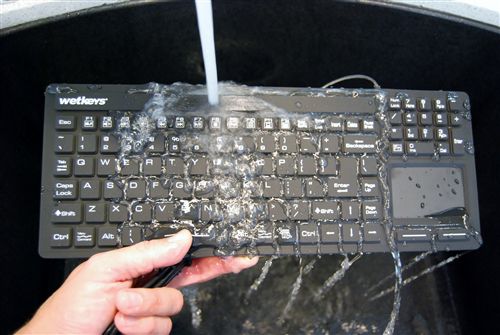 Медицинская клавиатура с сенсорной панелью - KBWKRC106T-BK - WETKEYS - из силиконового каучука / дезинфицируемая / водостойкая