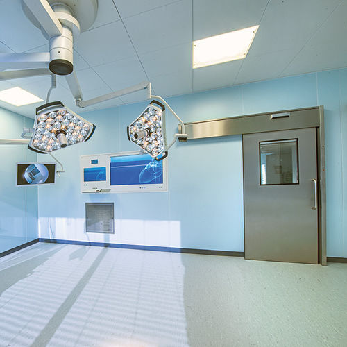 Дверь для операционной - Vitec Cleanroom Technologies - для учреждений здравоохранения / раздвижная / стеклянная