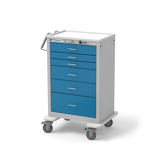 Тележка для анестезии - UXGSU-333669-ELB - Waterloo Healthcare - с доской для массажа сердца / 6 выдвижных ящиков