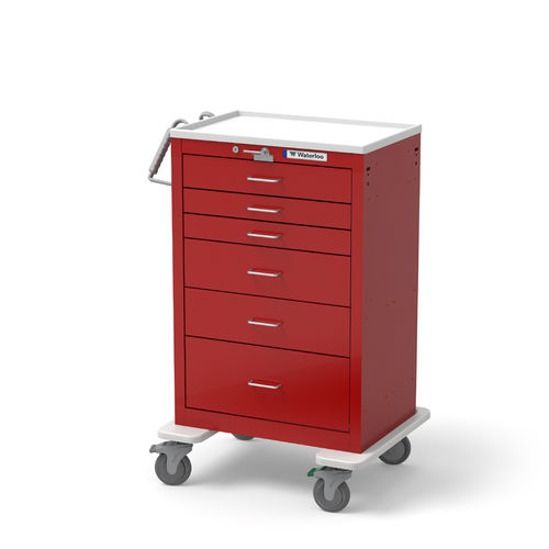 Тележка для неотложной помощи - UXRLU-333669-RED - Waterloo Healthcare - с доской для массажа сердца / 6 выдвижных ящиков
