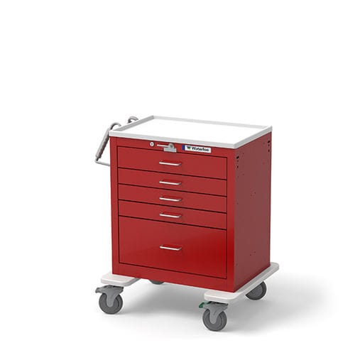 Тележка для неотложной помощи - USRLU-33339-RED - Waterloo Healthcare - с доской для массажа сердца / 5 выдвижных ящиков