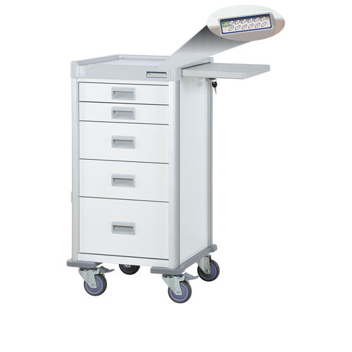 Многофункциональная тележка - QT41WE33669-WHI - Logiquip - из алюминия / 5 выдвижных ящиков / с электронным замком