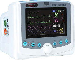 Переносной многопараметрический монитор пациента - GRADYVET 9100 - Grady Medical Systems - SpO2 / NIBP / RESP
