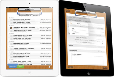 Медицинское приложение iOS - Clipboard - MacPractice - для управления данными пациента / для планшетного ПК