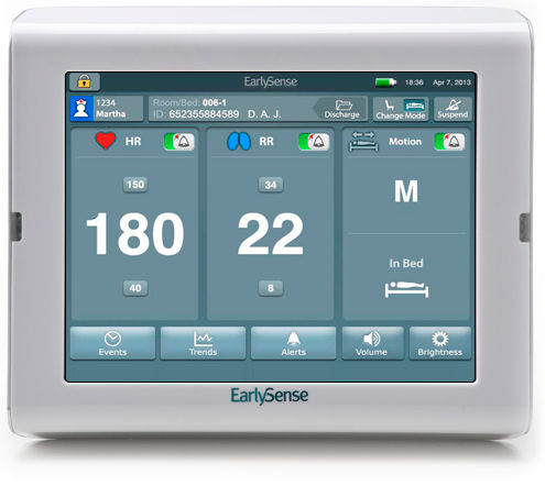 Компактный монитор контроля жизненных функций - EarlySense Vitals - EarlySense - частоты сердечных сокращений / частота дыхания / для интенсивной терапии