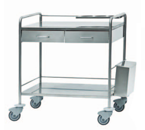 Многофункциональная тележка - CU.51.010I - Orla Equipamientos Clínicos - мусорный контейнер / из нержавеющей стали / с мусорным баком