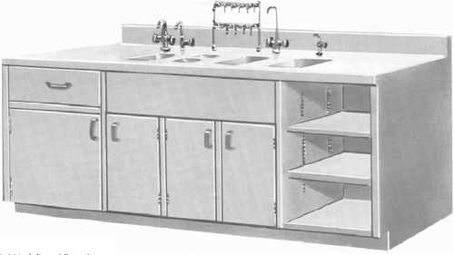 Шкаф для больниц - Base  - Continental Metal Products - с дверью / с выдвижным ящиком / с раковиной
