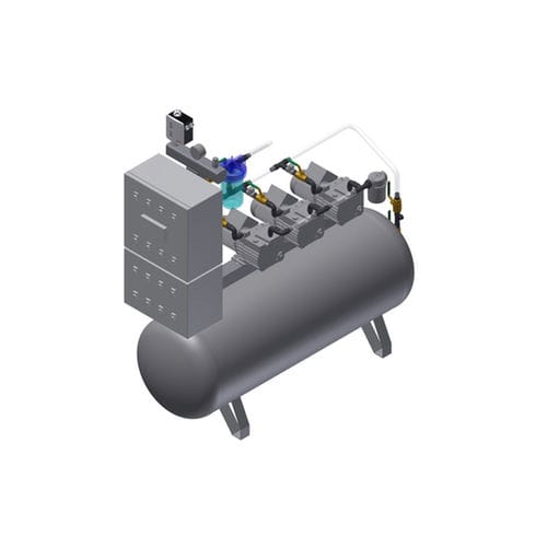 Медицинский вакуумный насос - MEDEVICE 3×12 PBO - Bgs General Srl - с ручным управлением / лопастный / со смазкой