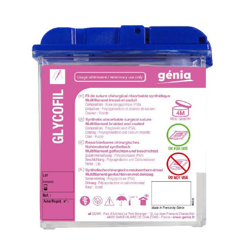 Шовный материал рассасывающийся - GLYCOFIL® - Génia - для ветеринарной хирургии