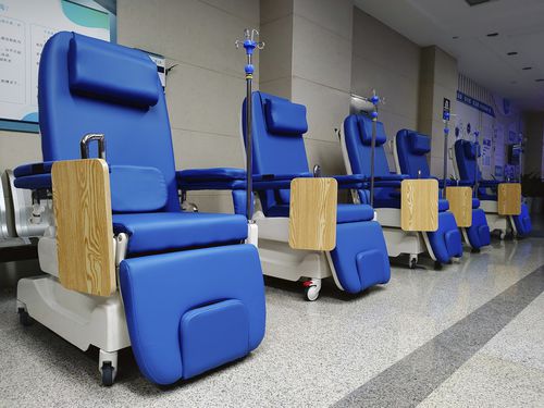 Электрическое кресло для забора крови - PY-YD-310 - Nanning Passion Medical Equipment - 3 секции / на роликах / с регулируемой высотой