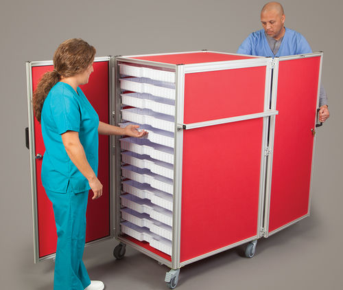 Тележка для медикамента - 19145  - Health Care Logistics - транспортная / служебная / из алюминия