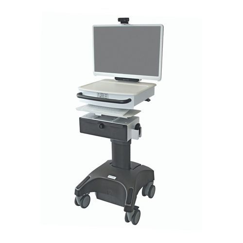 Медицинская компьютерная тумба - DCT-6LiA-LCD - Lund Industries - для ноутбука / на аккумуляторе / мобильная
