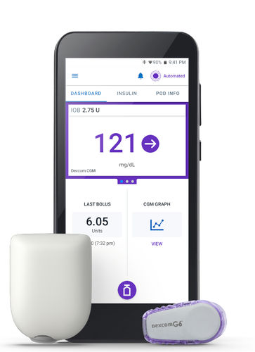 Инсулиновый насос с беспроводной сетью - Omnipod® 5 - Insulet - водонепроницаемый / для смартфона