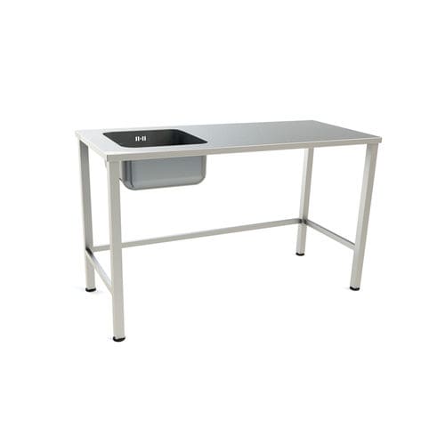 Рабочий стол - 10.MC.7151 - JMS Healthcare Furniture - прямоугольный / из нержавеющей стали / с раковиной