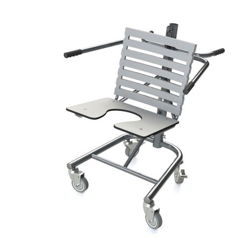 Стул для душа с подлокотниками - 10.CD.1300 - JMS Healthcare Furniture - на колесиках / с отверстием для туалета / со спинкой