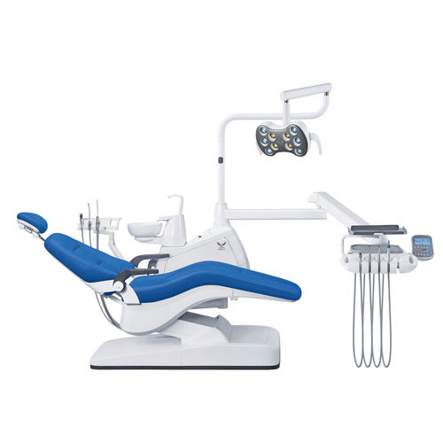Стоматологическая установка с электрическим креслом - GD-S350 - Foshan Gladent Medical Instrument Co.,Ltd - с гибким подголовником / с монитором / с аппаратом для гигиены