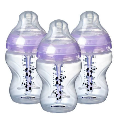Бутылочка с соской из силикона - Purple Pandas - tommee tippee