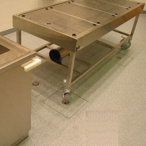 Стол для аутопсии - MA-0974 - MEDIS Medical Technology - на роликах / анкерный / с раковиной