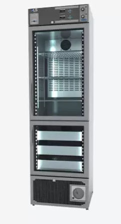 Холодильник для лаборатории - X-Cold 300/2TN-TS - Angelantoni Life Science - в виде шкафа / 2 дверцы / со стеклянной дверью
