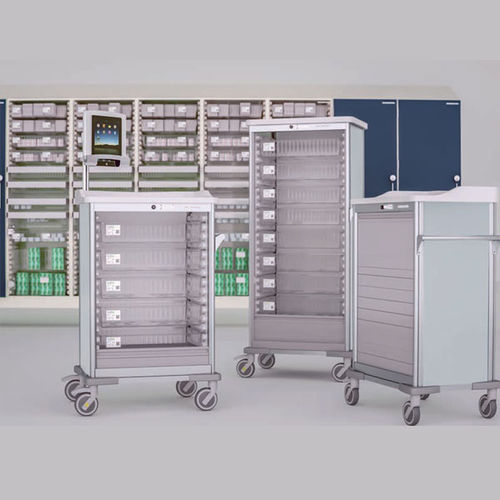 Транспортная тележка - MC75x series - Medstor GmbH - с жалюзийной дверцей