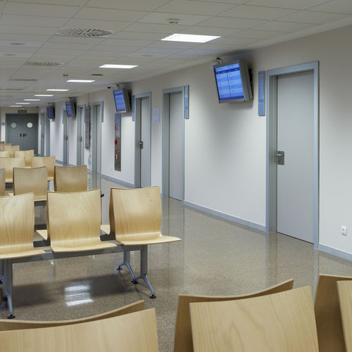 Дверь для учреждений здравоохранения - SOLECO DOORS - створчатая / из нержавеющей стали