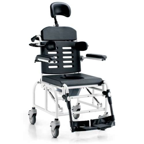 Стул для душа с подлокотниками - LY-158 WHALE - Comfort Orthopedic - на колесиках / с опорой для ступней / с отверстием для туалета