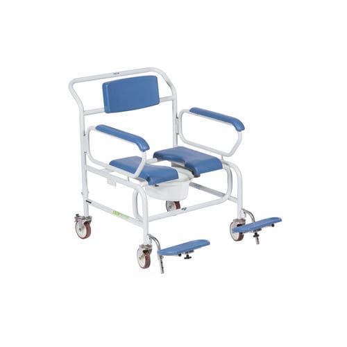 Стул для душа с подлокотниками - XXL Wheeled - Direct Healthcare Group - мобильный / со спинкой / бариатрический